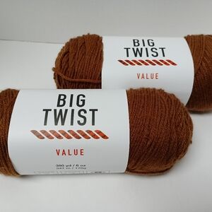 Big Twist Value Yarn in Toffee 2 New Skeins